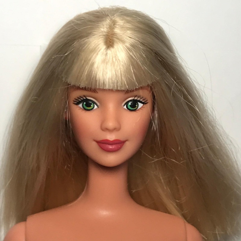 Nude Barbie 1998 Coca Cola Party Blonde Hair Bangs Mackie Face #22964 Doll